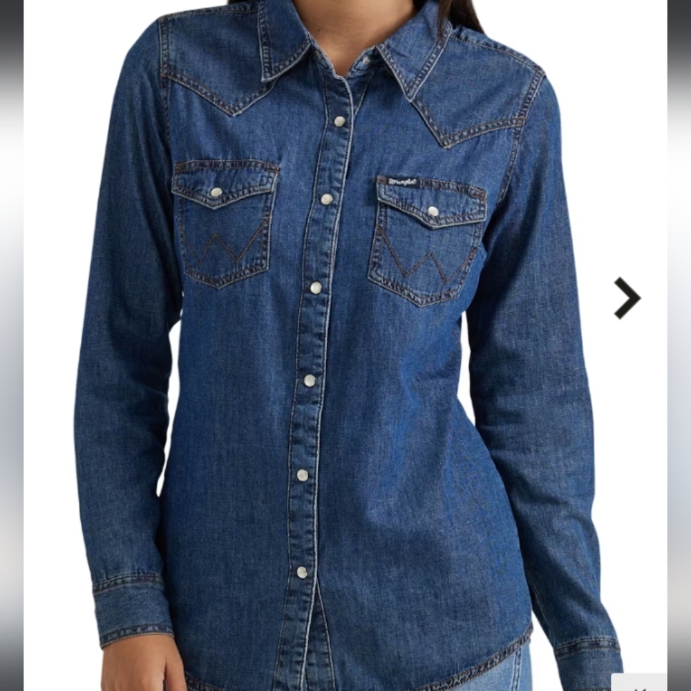 Wrangler Retro Denim Pearl Snal Shirt